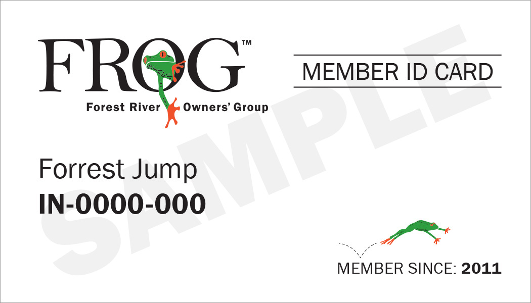 example of printable FROG member ID Card