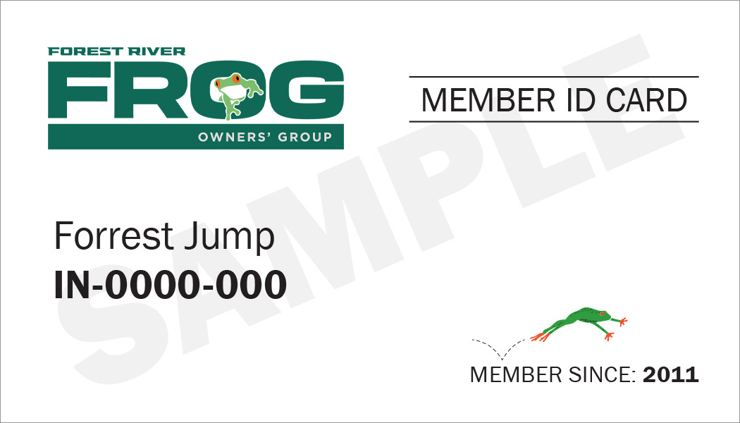 example of printable FROG member ID Card